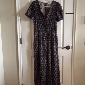 Anthropologie Black Flutter Sleeve Jumpsuit